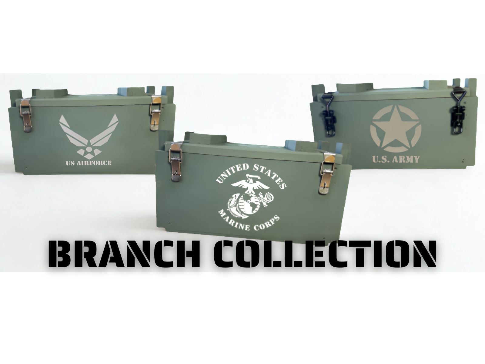 Freedom Crate Co Branch Collection military wooden ammo boxes